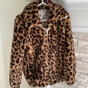 Faux fur zip up